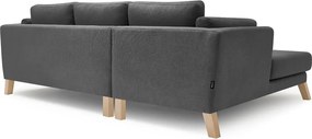 Tmavosivá trojmiestna pohovka s leňoškou Bobochic Paris Seattle, ľavý roh