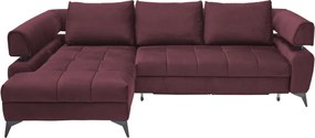 Rohová sedacia súprava Paris, vínová látka, ľavý roh