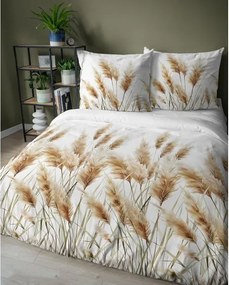 Posteľné obliečky Pampas 140x200 cm + 70x80 cm, bavlnený satén, zapínanie na zips