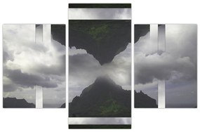 Obraz - Hory na Islande, geometrická koláž (90x60 cm)