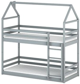Posteľ Domček Axel 80x160 sivá