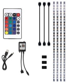 SOLIGHT LED WIFI smart RGB opasok pre TV, 4x50cm, USB