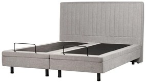 Polohovateľná čalúnená posteľ 180 x 200 cm sivá DUKE II Beliani