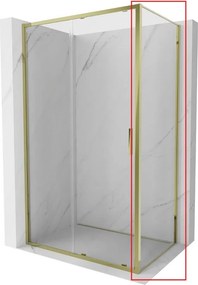 Mexen Exo, bočná sklenená stena ku sprchovému kútu EXO 100x200 cm, 6mm číre sklo, zlatý profil, 810-100-000-50-00