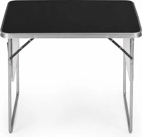 Skladací kempingový stôl 120 x 60 cm s policami a kufrovým dizajnom hnedá