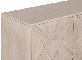 Komoda METROPOLITAN 170 cm 3D mangové drevo, povrchová úprava bielou farbou