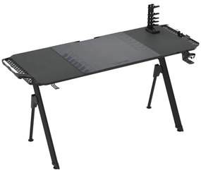 Herný stôl FALCON s LED RGB podsvietením 156x60 cm čierna