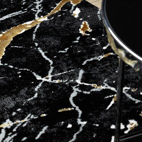 Dywany Łuszczów, Kusový koberec Allure 1963 black/gold, 160x220, čierna, kancelária