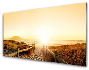 Skleneny obraz Chodník pláž more 120x60 cm