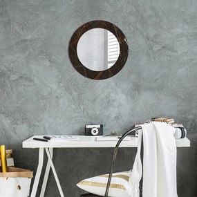 Okrúhle zrkadlo s potlačou Hnedý mramor fi 50 cm