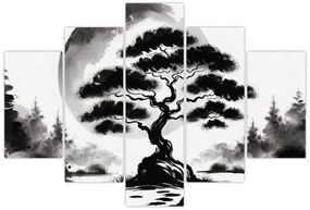 Obraz – Čiernobiela bonsai (150x105 cm)