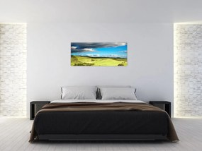 Obraz - Zelená krajina s pahorkami (120x50 cm)