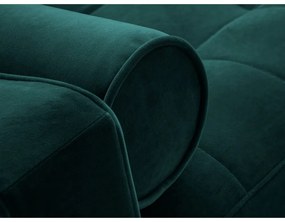 Petrolejovozelená zamatová rozkladacia rohová pohovka Milo Casa Santo, ľavý roh