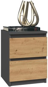 Nočný stolík MALWA M2 dub artisan / antracit