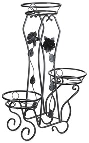 STOJAN NA KVETINÁČ ROSE 92X28X65 CM ČIERNA