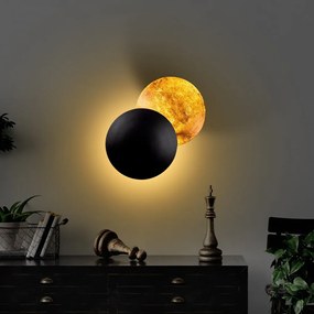 LED nástenné svietidlo v čiernej a medenej farbe ø 25 cm Yosma – Opviq lights