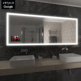 SMART Zrkadlo do kúpeľne s LED osvetlením M1 premium + SmartScreen with Google Chromecast