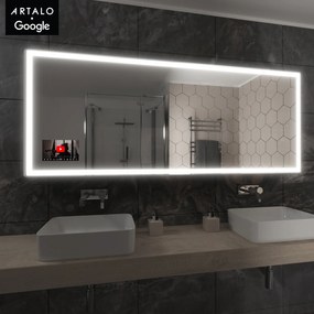SMART Zrkadlo do kúpeľne s LED osvetlením M1 premium + SmartScreen with Google Chromecast