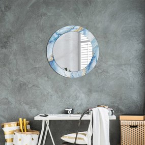 Okrúhle zrkadlo s potlačou Modré mramorové zlato fi 60 cm