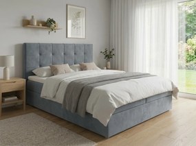 Čalúnená posteľ boxspring DIRELIS TRINITY 140x200 cm sivá Matrac: Bonell pružinová matrac