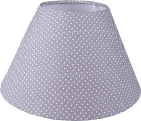 Šedé bodkované látkové tienidlo lampy - Ø 23*15 cm / E27