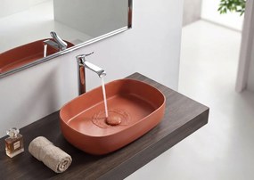 Isvea Isvea, INFINITY OVAL keramické umývadlo na dosku, 55x36cm, terracotta, 10NF65055-2U