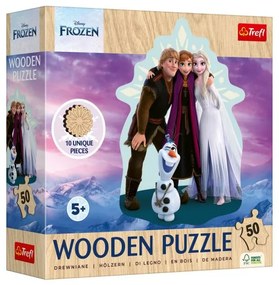 Trefl Puzzle 50 Drevené - Ľadové kráľovstvo