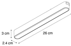Moderné čierne koľajnicové bodové svetlo 1-fázové 10W 3000K - Magnetic Marra