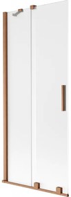 Mexen Velar, 2-krídlová posuvná vaňová zástena 85 x 150 cm, 8mm sklo námraza, medená matná, 896-085-000-31-65