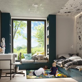 Stropné svietidlo Vector 8, biele telo svietidla