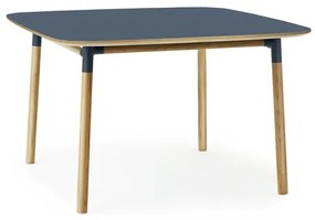 Stôl Form, štvorcový, 120x120 cm – modrý/dub