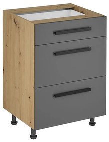 Skrinka do kuchyne Langen d60s3 úchyt grey