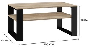 Konferenční stolek Lawa MODERN 1P dub sonoma/černý