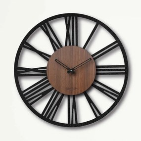 Rímske nástenné hodiny pre moderný interiér | SENTOP HDFK028-orech wenge