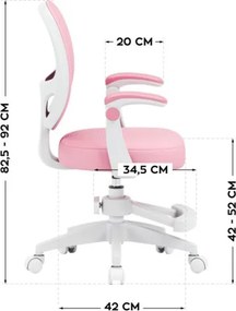 Detská otočná stolička Mark Adler Junior 3.1 Pink