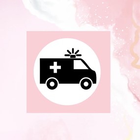 Štítok, nálepka do detskej izby, čierna na bielom podklade - Lekár, sanitka