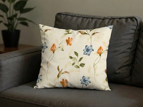 Mikroflanelová obliečka na vankúš GENTLE LEAVES 40x50 cm, krémová