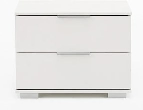 Nočný stolík Easy Plus, 2 zásuvky, alpská biela