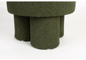 Zelený taburet z textílie buklé Marcos – White Label