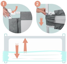 Bezpečnostná zábrana k posteli 180 cm Nukido NK-227 - sivá