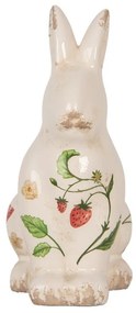 Keramická dekorácia králik s jahôdkami Wild Strawberries M - 13*10*21 cm