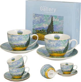 Porcelánová šálka s podšálkou Van Gogh Wheat Field 270 ml sada 2ks