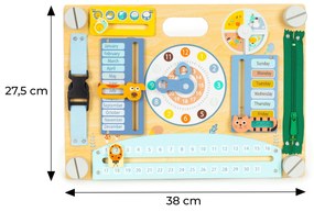Obojstranná drevená manipulačná senzorická tabuľa pre deti ECOTOYS