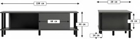 AKCIA TV stolík PARIS 150 cm, biela II. akosť