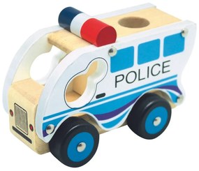 Bino Drevené auto Polícia, modrá