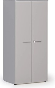 Kancelárska policová skriňa PRIMO GRAY s dverami, 1781 x 800 x 600 mm, sivá