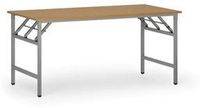 Konferenčný stôl FAST READY so striebornosivou podnožou, 1600 x 800 x 750 mm, buk