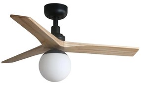 FARO Barcelona FARO 34284-11L - Stropný ventilátor KLIM S 1xE27/15W/230V borovica/čierna + DO FA34284-11L