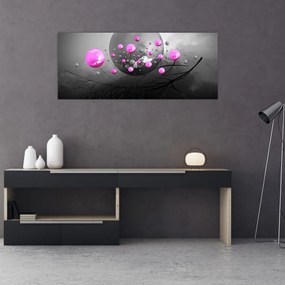 Obraz ružových gulí (120x50 cm)
