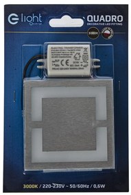 Schodiskové LED svietidlo Quadro, 1x LED 0,6w, 3000k, s